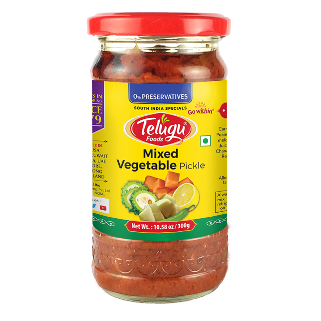 Telugu Foods - Mix Vegetable Pickle (300 gm)