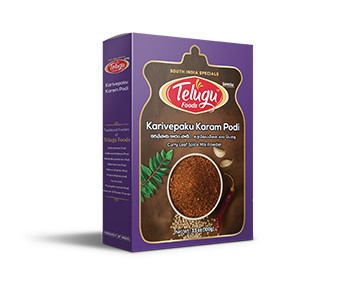 Karivepaku Karam Podi with Garlic (Curry leaves spice Mix) 100 gm - Telugu Foods