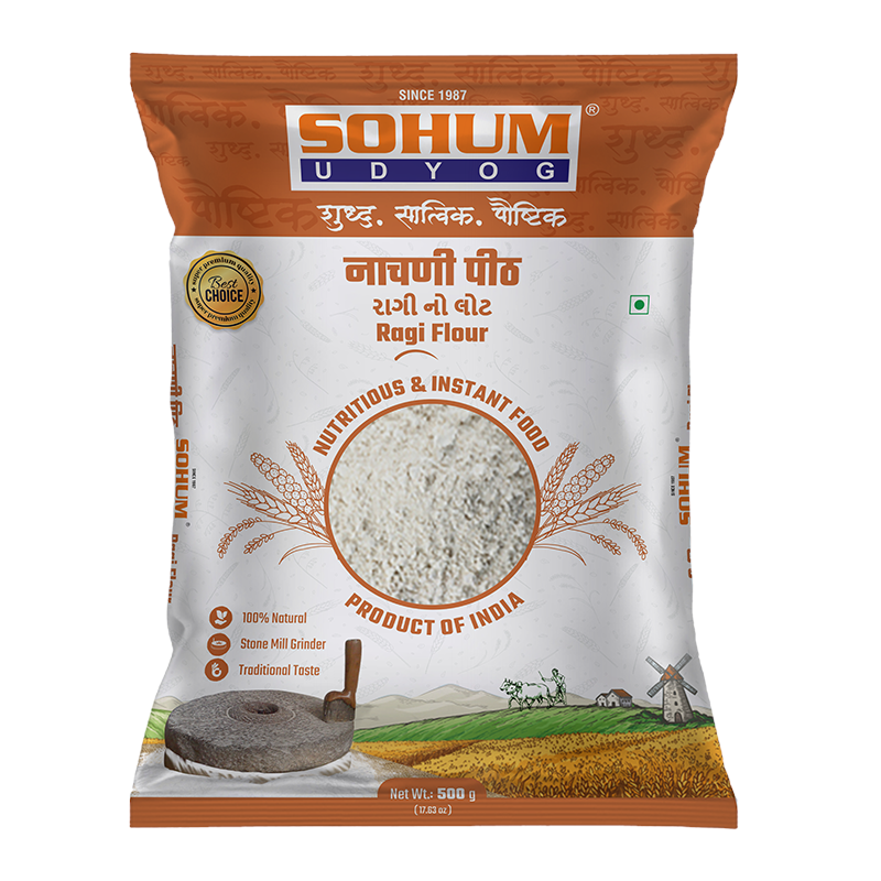 Ragi Flour (नाचणीच पीठ) by Sohum (500 gms)