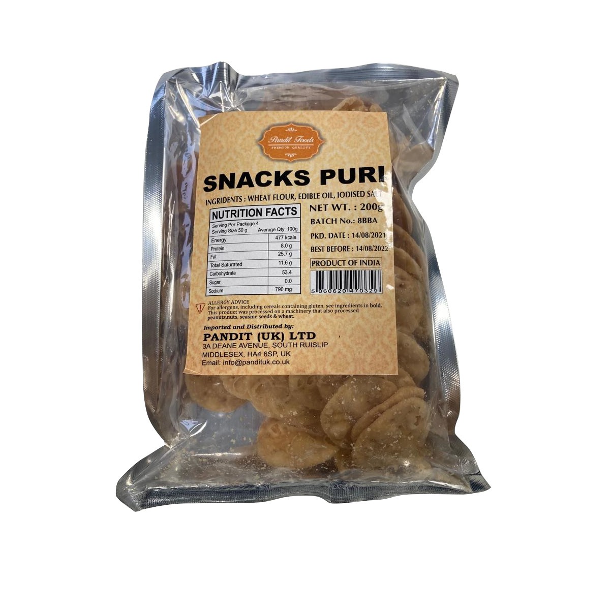 PANDIT FOODS CHAT PAPADI (Snacks Puri) -  (200 gms)