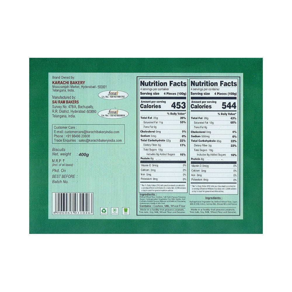 Karachi Bakery 2 In 1 Fruit & kaju badam Karachi Bakery (400gm)