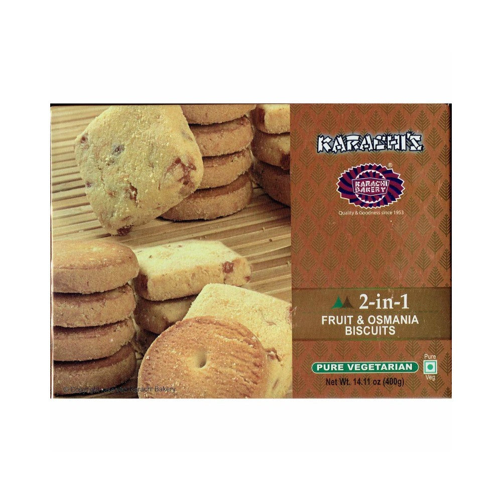 Karachi Bakery 2 in 1 Fruit & Osmania Biscuits (400gm)