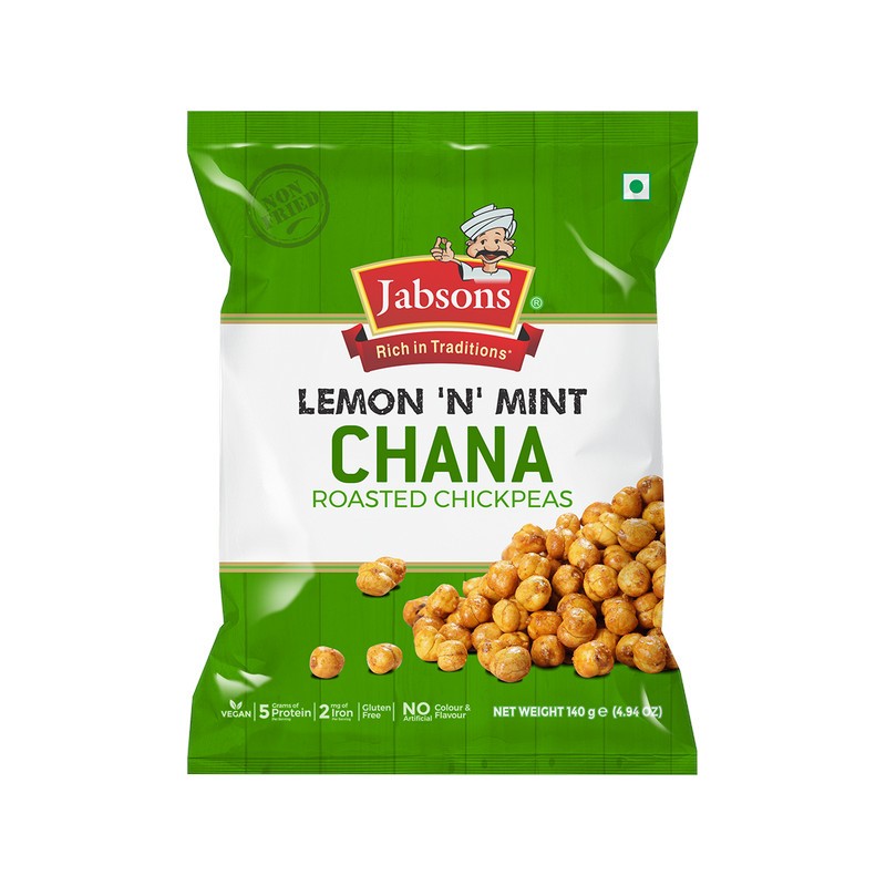Jabsons Roasted Chana Lemon And Mint - 140 Gms
