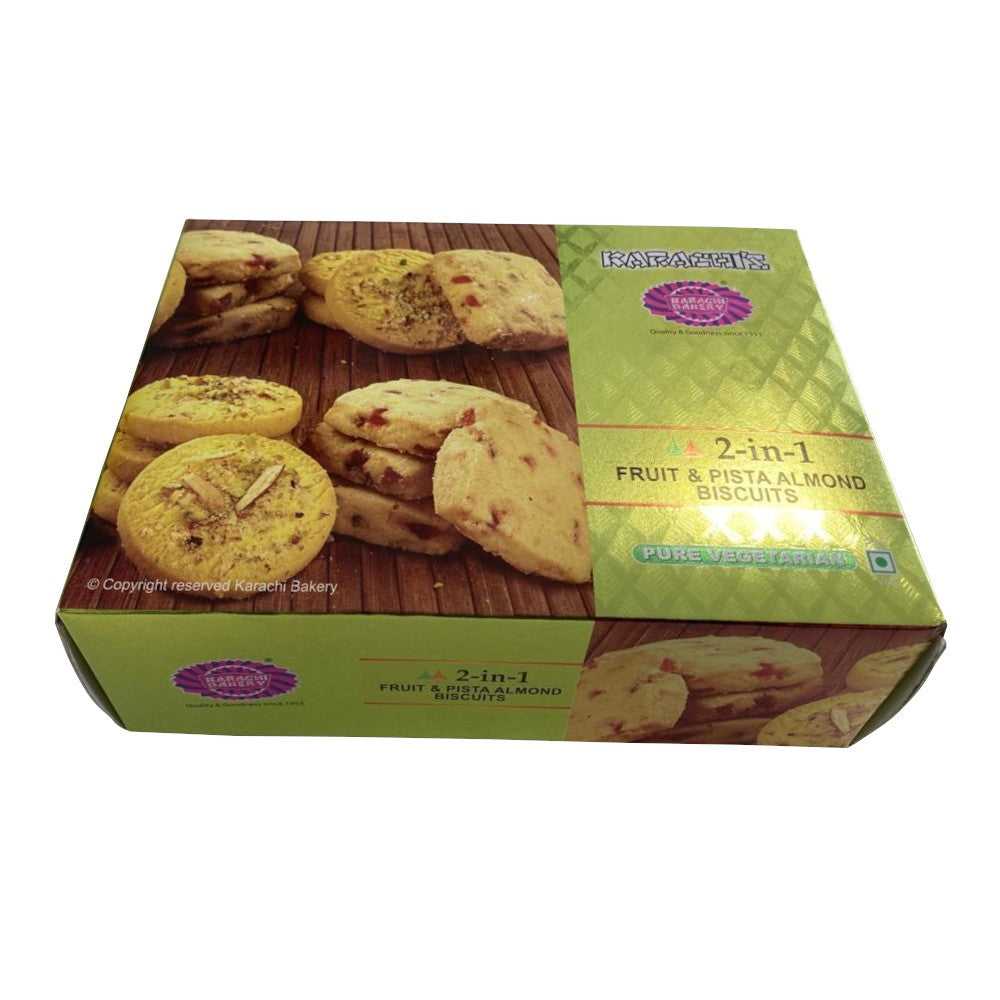 Karachi Bakery 2 In 1 Fruit & Pista Almond Biscuits (400gm)