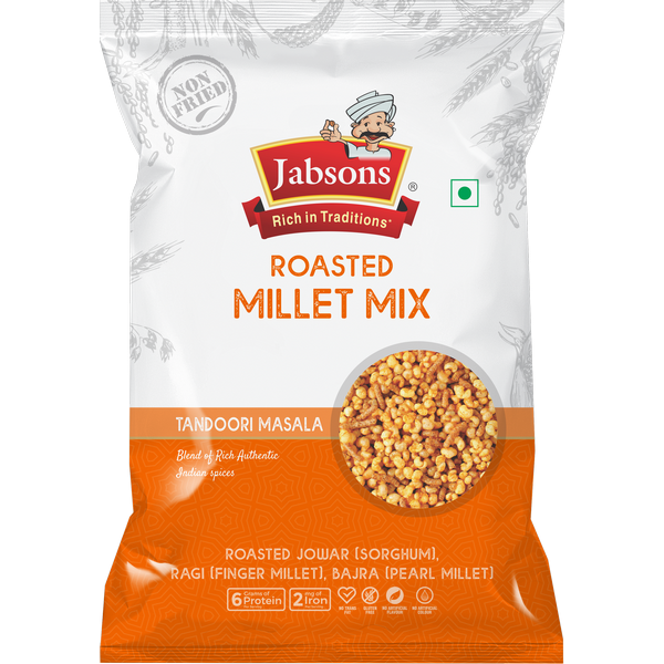 Jabsons Namkeen Roasted Millet Mix - Tandoori Masala Flavour - 140gm