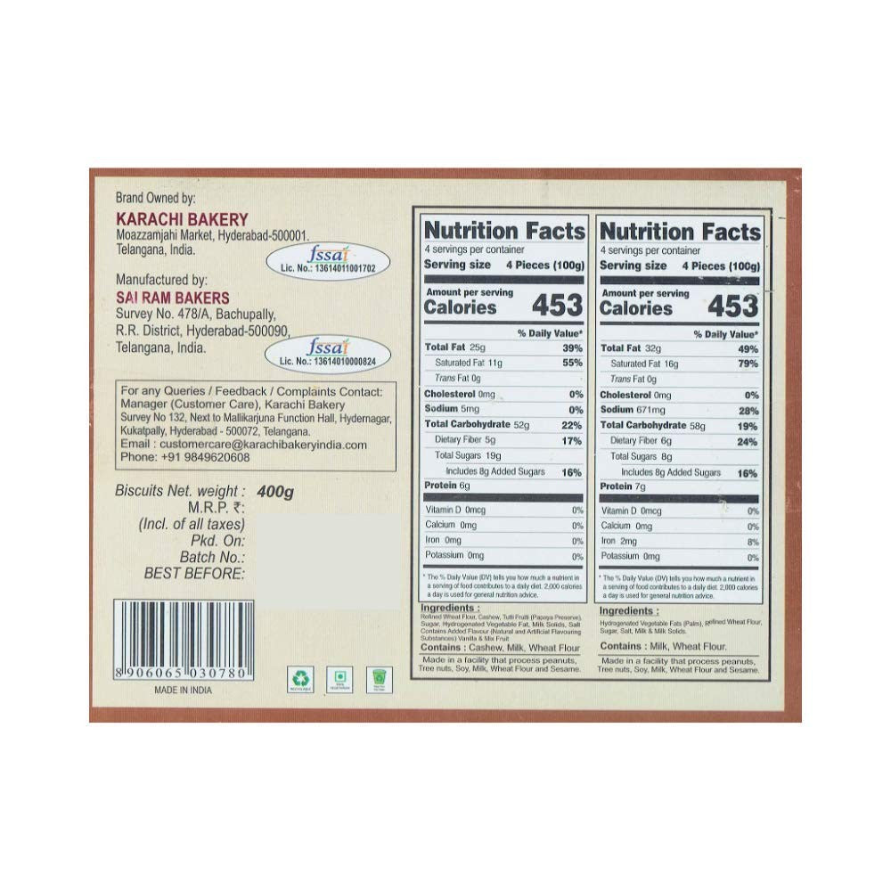 Karachi Bakery Chai Biscuits (400gm)