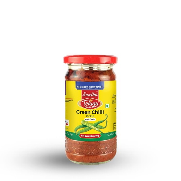 Telugu Foods Green Chilli Pickle (300G)