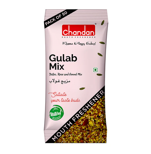 Chandan Gulab Mix | Mukhwas - Mouth Freshner (50 Sachets Pack)