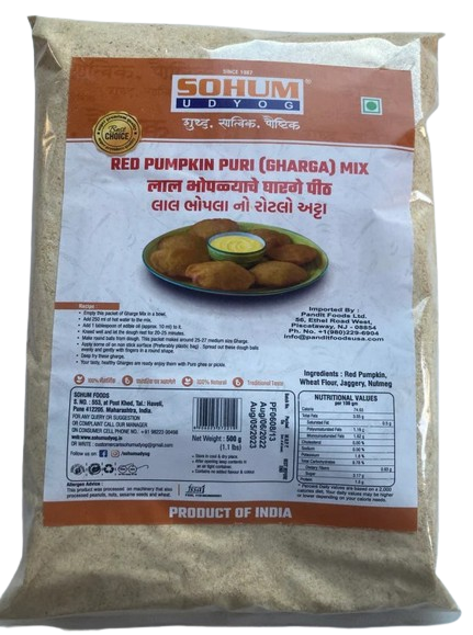 Sohum Red Pumkin Puri Mix(Bhopla Gharge Flour) -  (500gm)