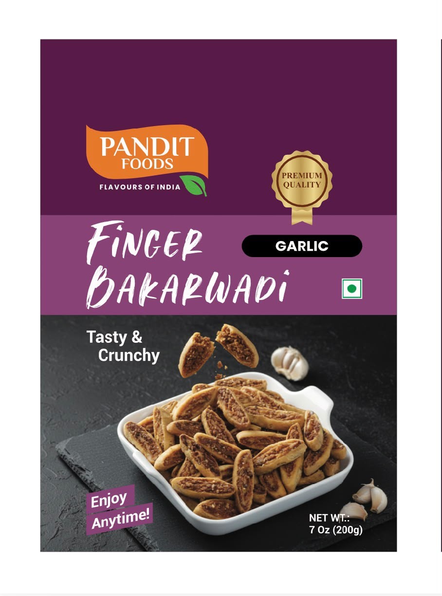 Pandit Foods Finger Bakarwadi Garlic - 200g - Super Taste!