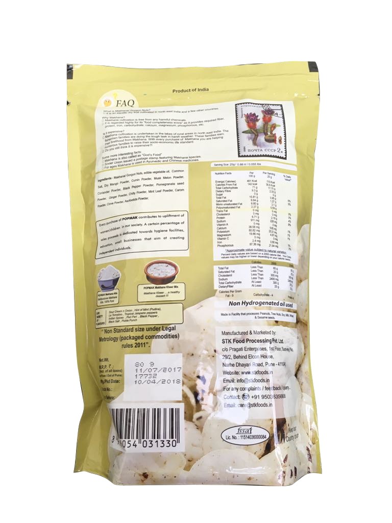Buy Pop Mak Roasted Makhana (Chat Masala Flavor) online in UK, Europe