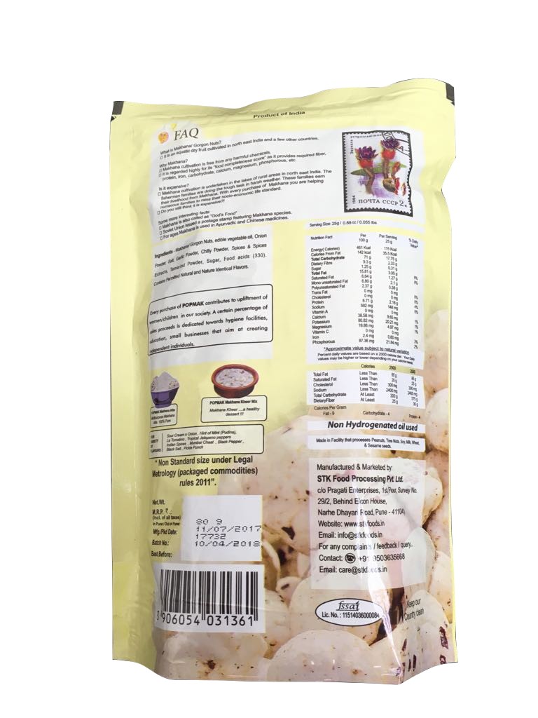 Pop Mak Roasted Makhana (Cream & Onion)  (100gm)