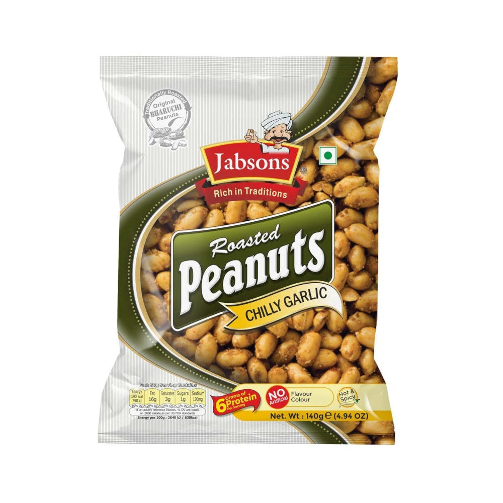 Jabsons Roasted Peanuts (Chilly Garlic) - (140 gm)